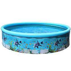 CloverGorge Piscina Plegable Piscina Redonda para niños Suministros de Fiesta al Aire Libre de Verano para niños Piscina de patrón de Peces de océano  características