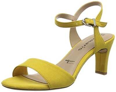 Tamaris 1-1-28028-26, Sandalia Mujer, Negro Y Ocre, 38 EU