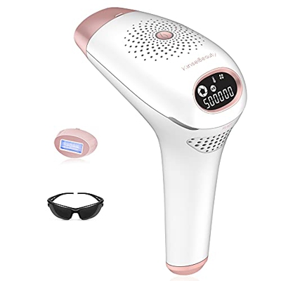 Depiladora IPL, depiladora láser para mujeres y hombres con 500.000 flashes permanente sin dolor dispositivo removedor de pelo para bikini facial todo