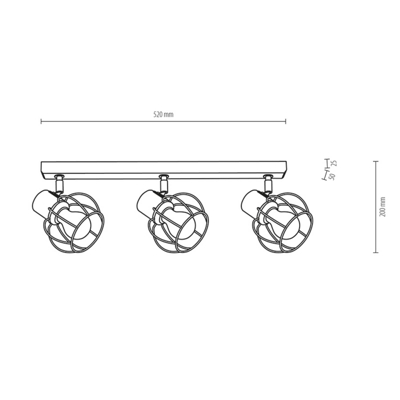 Envolight Fence plafón, metal/madera, 3 luces