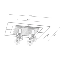 Envolight Bridge plafón, 4 luces, cuadrado precio