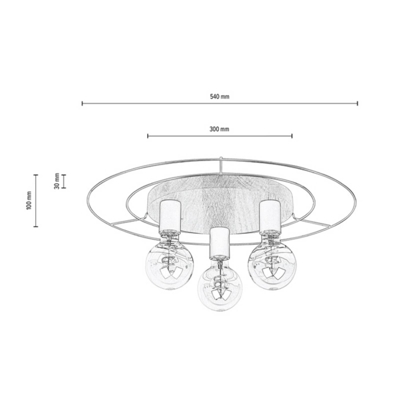 Envolight Bridge plafón, 3 luces, redondo