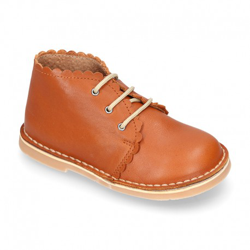 Bota Safari Niños Con Cordones Y Ondas En Piel Extra Suave. 25 Cuero precio