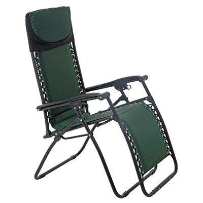 Azuma Zero Gravity-Tumbona reclinable para jardín o Patio Exterior, Color, Aleación de Acero, Acolchado Verde Oscuro, Talla única