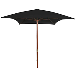 FAMIROSA Sombrilla de jardín con Palo de Madera Negra 200x300 cm -7KG en oferta
