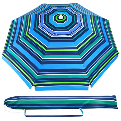 Sombrilla de jardín de 2 m, no oxidante con manivela de aluminio inclinada, sombrilla de playa, sombrilla para balcón, patio, patio trasero