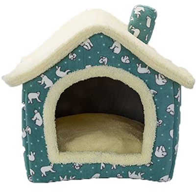YHWD Casa La Perrera, Perro Casa Perrera para El Dormitorio Sala De Estar, Casitas para Perros PequeñOs Perros PequeñOs/Gatos/Conejos,Verde,S