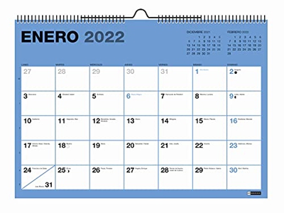 Miquelrius - Calendario Pared 2021-2022, 18 Meses (Julio 2021 - Diciembre 2022), Tamaño A4 29.7 x 21 cm, Chromat