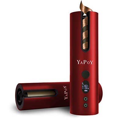 Rizador Pelo Automático Planchas Rizadoras con Batería Recargable de 5200 mAh Pantalla LCD y Calentamiento Rápido 5 tipos de control de temperatura y 