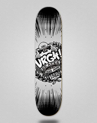 Urgh Monopatín Skate Skateboard Deck Tabla Trade Black Grey (8.125)