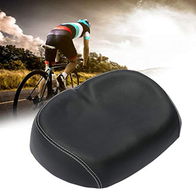 SDFLKAE Sillín de bicicleta ancho PU impermeable asiento de bicicleta sin nariz gran Butt Saddle cómodo y transpirable elástico asiento de bicicleta d