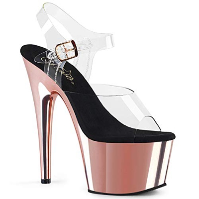 Pleaser ADORE-708 Clr/Rose Gold Chrome UK 10 (EU 43)
