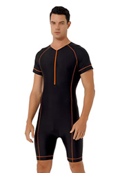 inhzoy Traje de Baño de Una Pieza de Moda para Hombre Mono de Natación con Pantalones Cortos Body Bañador de Verano para Playa Naranja C XL en oferta