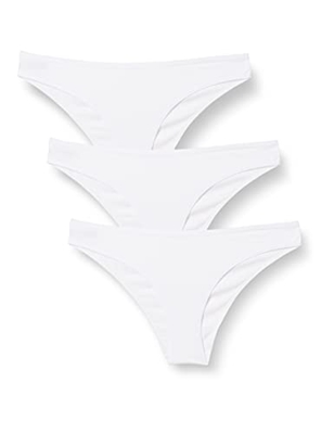 Iris & Lilly BELD004M3 Bikinis & Brasil, Blanco, 36, Pack de 3