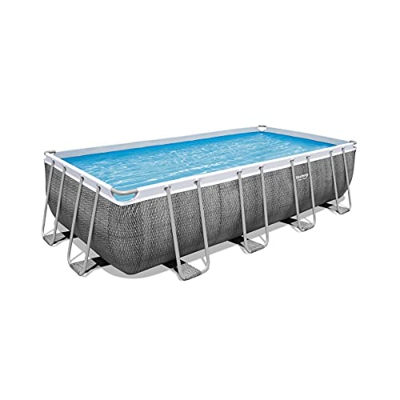 Bestway Piscina Power Steel Frame Rettangolare Cm. 549X274X122 56998, Effetto Rattan