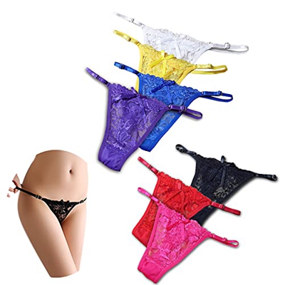 RUIBAVYA Mujer Bragas De Bikini Ajustable Tanga Transl¨²cido Sin Costuras Bowknot Slip