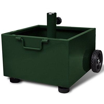 vidaXL Soporte de Parasol de Exterior con Diseño de Maceta Verde de Planta
