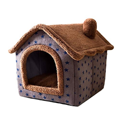 Niche Gato Perro - Niche para perro gato con cojín extraíble - Nido cálido de invierno para animales de compañía, cesta para gatos de gato - Tela: Vel