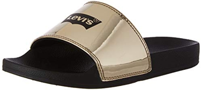 Levi's June Batwing S, Sandalia Mujer, Dorado, 39 EU