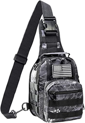 Jueachy Bolsa de Bandolera Táctica Impermeable Bolsa de Pecho Estilo Militar Mochila de Asalto Bolso Cruzado Hombre Molle para al Aire Libre Camping C características