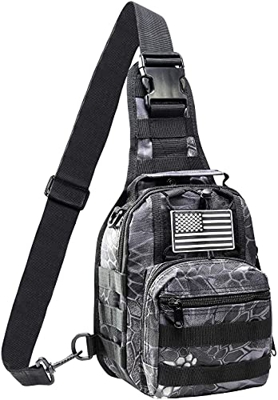 Jueachy Bolsa de Bandolera Táctica Impermeable Bolsa de Pecho Estilo Militar Mochila de Asalto Bolso Cruzado Hombre Molle para al Aire Libre Camping C