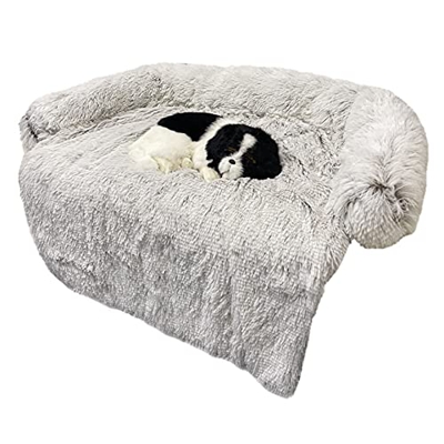 FUMENG Sofá de Estera de Perro de Peluche Suave, Cama para Mascotas Manta de Peluche Suave Lavable Anti Deslizamiento Manta extraíble Manta de Perro,M