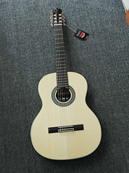 FKKLGNBDR Guitarra Guitarra acústica Hecha a Mano de 39 Pulgadas con Abeto sólido/Cuerpo+Cuerdas,guitarrías clásicas Pop Instrumentos guitarmusicos Ki características