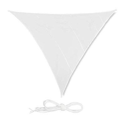 Relaxdays, Blanco Toldo Vela Triangular, Impermeable, Protección Rayos UV, con Cuerdas para tensar, 6x6x6 m