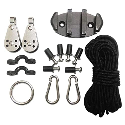 DRXX Kit de Estabilización de Ancla para Kayak, Juego de Hebilla de Cuerda Resistente y Duradera con Hebilla Elástica en Forma de C de Cuerda Hilada c