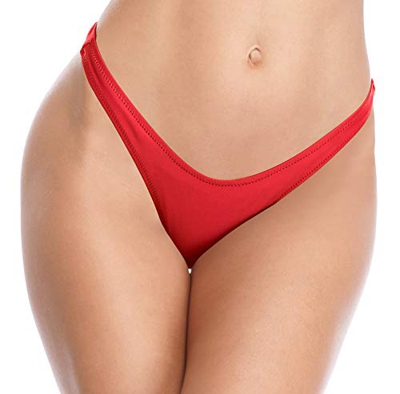 SHEKINI Traje de Baño para Mujer Bikini Pantalones de Baño Cintura Baja Brasileño Braguitas de Bikini Tanga Sexy Pantalones de Bikini de Playa (S, Roj