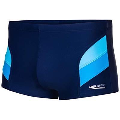 Aqua Speed Aron Mens Bañadores | Pantalones de baño para Hombres | Protección UV | 03. Azul/Azul Claro/Azul | Tamaño: XXXL