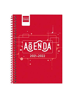 Finocam Agenda 2021 2022 Semana vista apaisada Septiembre 2021, Junio 2022 10 meses y Julio/Agosto resumidos8º - 120x162 (pequeño), Cool Rojo Español,