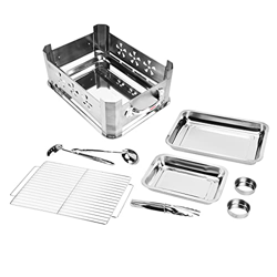 Parrilla De Pescado A La Parrilla, Parrilla De Barbacoa Portátil, Práctica Espesa De Acero Inoxidable, Conveniente Simple Para Picnics De Mochilero, C en oferta