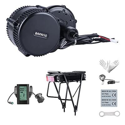 Bafang 250W 48V BBS01B Kit Mid Drive Juego de Conversión de Bicicleta Eléctrica Kit de Motor Central Bicicleta de Montaña, Batería Opcional 10/11,6/13