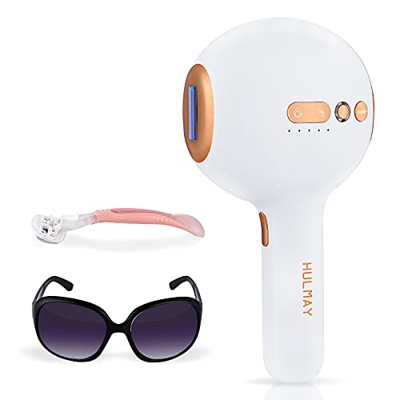 Hulmay Depiladora de Luz Pulsada IPL 999,000 Flashes, Depilación con Sistema de Refrigeración por Hielo, Indoloro y Duradero, para Cara, Axilas, Brazo