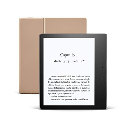 Kindle Oasis, ahora con luz cálida ajustable, resistente al agua, 32 GB, wifi, dorado + Kindle Unlimited (con renovación automática)