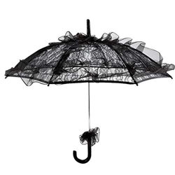 Weitong Elegante paraguas de encaje, paraguas negro, sombrilla de dama, decoración de fiesta de señora, accesorios de fotografía de baile características