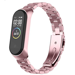 CNBOY Correa para Xiaomi Mi Band 3/Mi Band 4, Bandas de reemplazo de Pulsera de Piel de Cuero para Hombres Mujeres (Rosa Rosa) precio