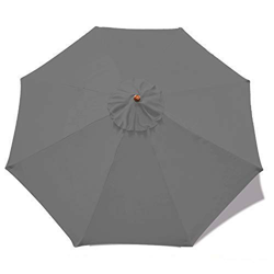 ABCCANOPY Sombrilla de repuesto para sombrilla de jardín, patio, sombrilla de mercado, para 2,7 m, 8 varillas (solo cubierta), color gris oscuro en oferta