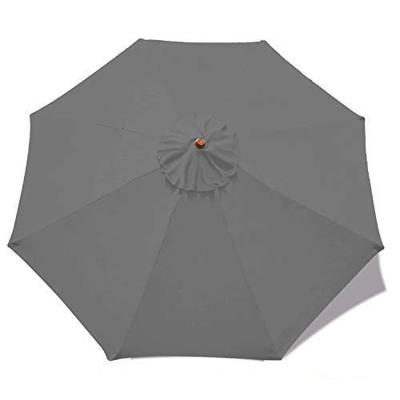 ABCCANOPY Sombrilla de repuesto para sombrilla de jardín, patio, sombrilla de mercado, para 2,7 m, 8 varillas (solo cubierta), color gris oscuro