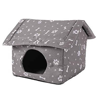 YILING Casa para gatos con techo de lona impermeable, resistente al viento, plegable, para perros pequeños, para interiores y exteriores