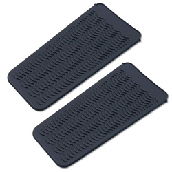 Paquete de 2 bolsas de silicona resistente al calor, alfombrilla de calor portátil, cubierta de almohadilla para rizar, alisador de pelo, bolsa de via características