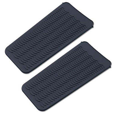 Paquete de 2 bolsas de silicona resistente al calor, alfombrilla de calor portátil, cubierta de almohadilla para rizar, alisador de pelo, bolsa de via