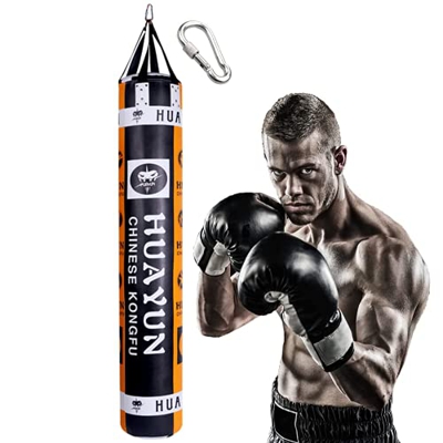 YZBBSH Saco De Boxeo Profesional Saco De Boxeo Adulto Ideal para MMA Muay Thai Kick Boxing Artes Marciales Punching Bag 160cm / 180cm,Black+Yellow,180