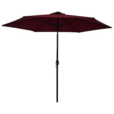 FAMIROSA Sombrilla de jardín con Palo de Metal Rojo Burdeos 300 cm-6,35KG