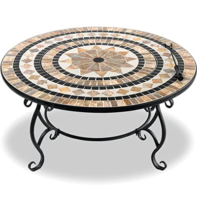 ZBQLKM Estufa de la parrilla de carbón,estufa de jardín de brasero al aire libre,mesa de barbacoa de acabado de mármol con tapa de la red de seguridad