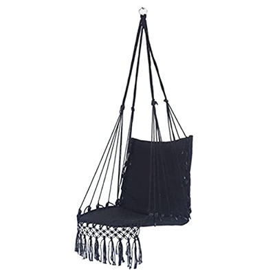 Hamaca de macramé para colgar cuerda de algodón, para interiores, ultraligero, portátil, resistente al viento, antimosquitos, hamaca para dormir, para
