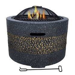 ZBQLKM Patio al aire libre Estufa de la parrilla,patio de calefacción,parrilla de carbón de leña,parrilla de fuego de fuego redondo con diseño de mall características