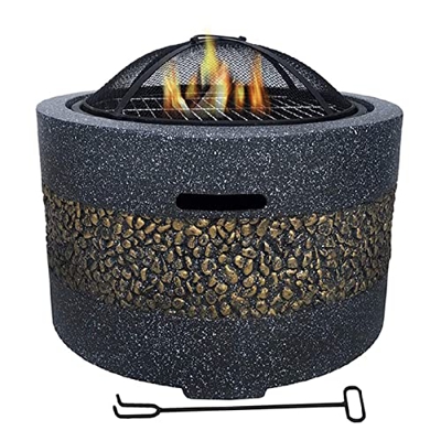 ZBQLKM Patio al aire libre Estufa de la parrilla,patio de calefacción,parrilla de carbón de leña,parrilla de fuego de fuego redondo con diseño de mall