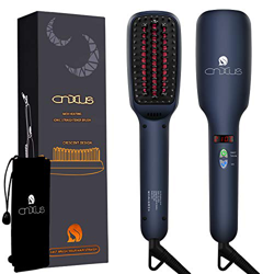 CNXUS Cepillo Alisador, Cepillo Alisador de Pelo, Plancha de cerámica con Peine Indicador LED, Temperatura Regulable, Anti-quemaduras，Apagar Automátic características